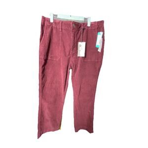 NWT Studio Blue Sophia Mid Rise Relaxed Straight Leg Corduroy Pants Sz 33/16